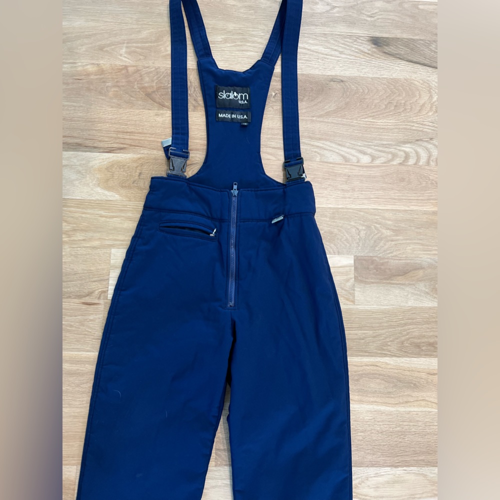 Navy Ski Bib Pants with Suspenders